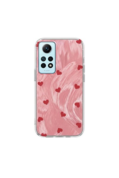 Zebana Xiaomi Redmi Note 12 Pro Compatible Case Pink Heart Silicone Case Red