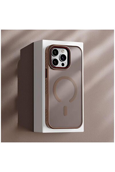 Zebana Apple iPhone 14 Pro Max Uyumlu Kılıf Aura M-safe Silikon Kılıf Desert ...