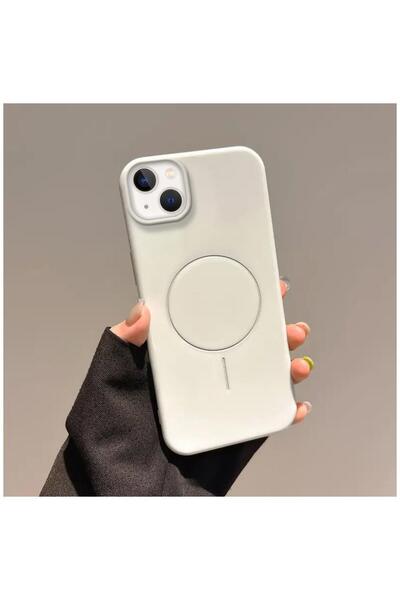 Zebana iPhone 14 Compatible Case Vivid M-Safe Silicone Case White