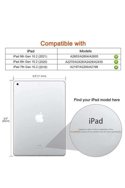 Generic Rotating Case for iPad 9th Generation (2021) / 8th Generation (2020) ...