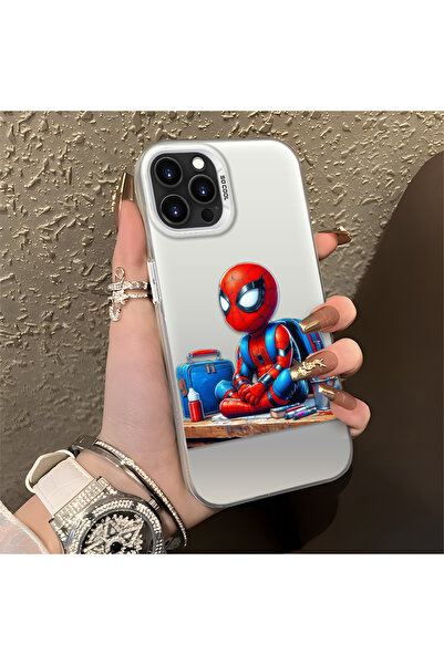 Hontinga حافظة سيليكون رفيعة مقاومة للصدمات بنمط سبايدر مان متوافقة مع هاتف i...