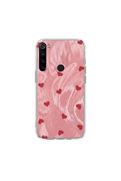 Pro Aksesuar Redmi Note 8 Compatible Case Heart Patterned Silicone Case Red