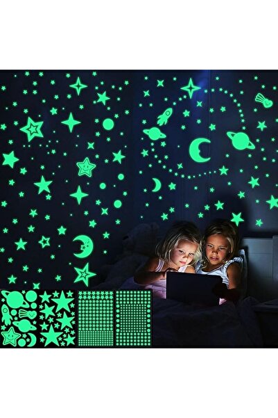 Arabest 453 Pcs Kids DIY Cosmic Planet Stickers, Glow in The Dark Stars Decal...