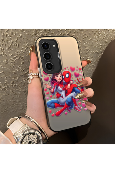 Hontinga حافظة سيليكون رفيعة مقاومة للصدمات بنمط سبايدر مان متوافقة مع هاتف س...