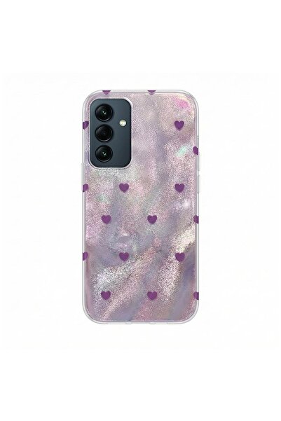 Zebana Samsung Galaxy A15 Compatible Case Pink Heart Silicone Case Lilac