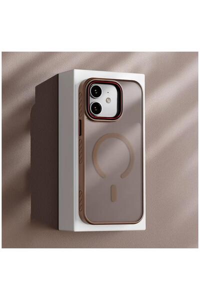 Zebana iPhone 11 Uyumlu Kılıf Aura Silikon Kılıf (Kablosuz Şarj) Desert Titanyum