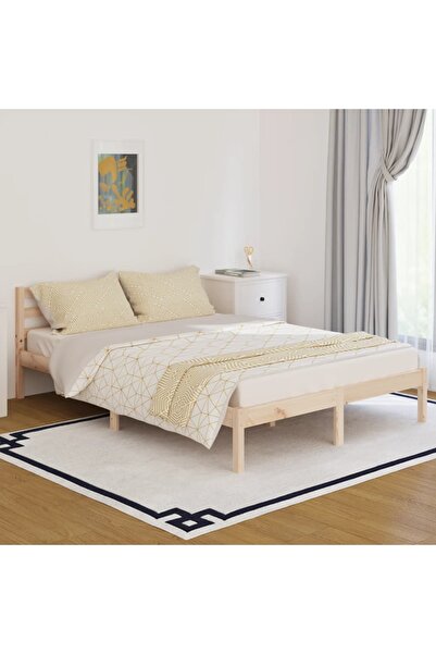 vidaxl Bed Frame without Mattress Solid Wood Pine 140x200cm