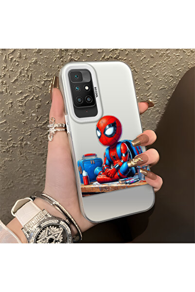 Hontinga حافظة ريدمي 10 2022 المتوافقة مع نمط سبايدر مان، مقاومة للصدمات، مصن...