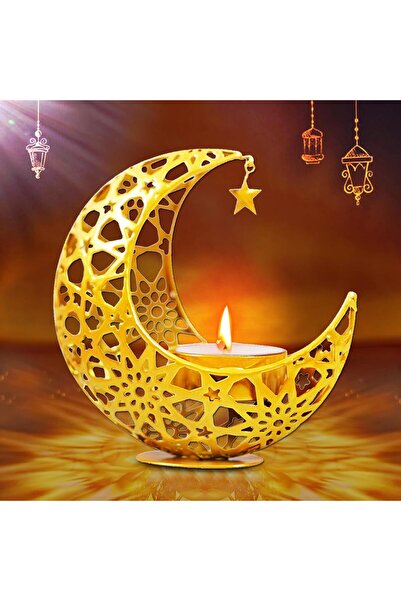 Yoawllty Ramadan Decorations Gold Moon Star Candle Holder, Ramadan Decor for ...