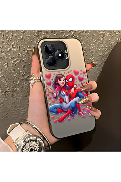 Hontinga حافظة سيليكون رقيقة مقاومة للصدمات بنمط سبايدر مان متوافقة مع هاتف R...