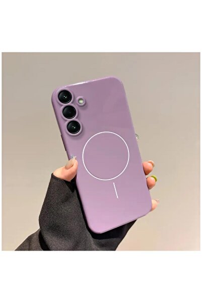 Zebana Samsung Galaxy A34 Uyumlu Kılıf Vivid M-Safe Silikon Kılıf Mor