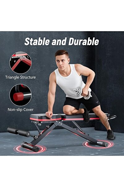 Yoawllty مقعد تمارين ضغط قابل للتعديل بسعة 1100 رطل، مقعد تمارين منزلي قابل ل...