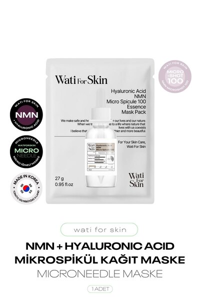 wati for skin NMN + Hyaluronic Acid Mikro Spikül İğneli Kağıt Maske Microneed...