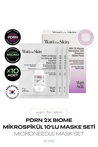 wati for skin PDRN ve 2X Biome Mikro Spikül İğneli Kağıt Maske Microneedle PD...