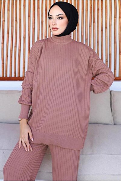 TRENDTESETTÜR KADIN PEMBE (GÜLKURUSU) TRİKO TUNİK T 8116-1