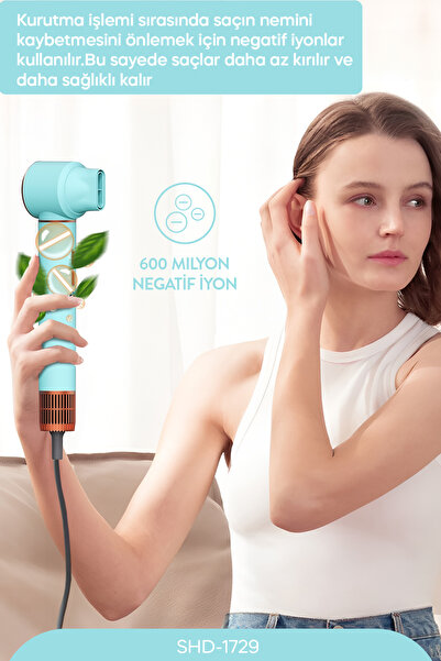 Sinbo Pro SHD-1729 5in1 Compact Multi-Styler Saç Kurutma & Şekillendirme Makinesi Mavi