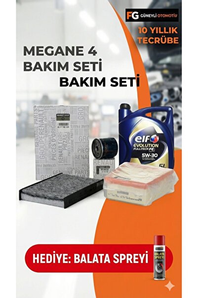 güneyli otomotiv Renault Megane 4 1.5 dCi Full Periyodik Bakım Seti (4 Filtre...