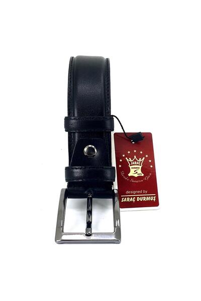 nehironline حزام ساراك 1101 24K الكلاسيكي للرجال مخيط باللون الأسود