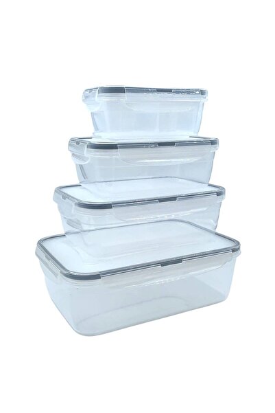 Go İthalat 4-Piece Nesting Leakproof Seal Lock Lid Plastic Food Storage Conta...
