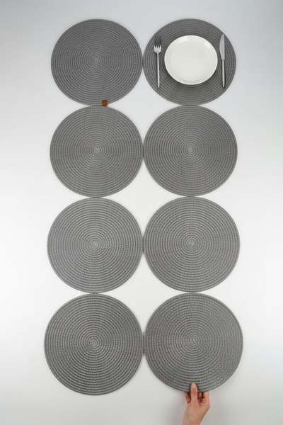 MS Glassware 8-Piece American Dinnerware Set, Runner, Presentation Napkins Se...