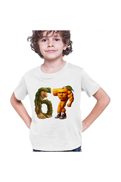 OEM Tricou Copii Baieti Six Seven Brainrot Orange Italian Meme Fitness