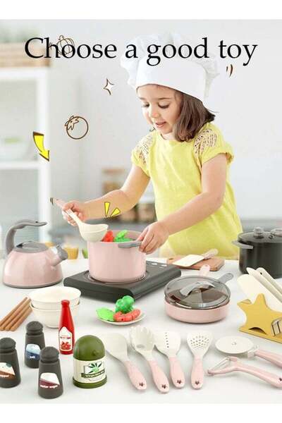 DOMEET Kids Kitchen Pretend Play Toys Set