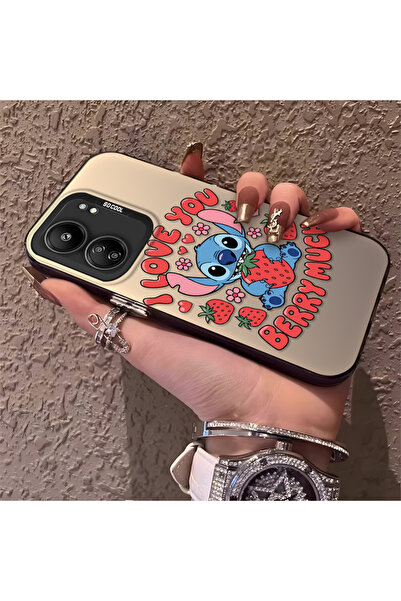 Hontinga حافظة صلبة رفيعة متوافقة مع كاميرا Poco C65 مع نمط مطرز