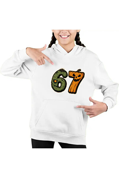 OEM Hanorac Copii Fete Six Seven Halloween Dovleac 6 7 Horror