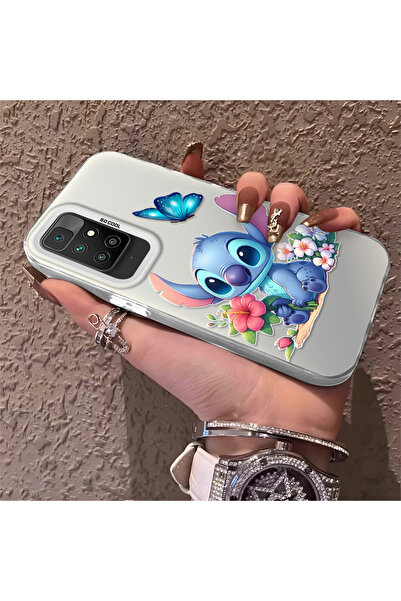 Hontinga حافظة رقيقة وصلبة متوافقة مع كاميرا Redmi 10 مع نمط مخيط