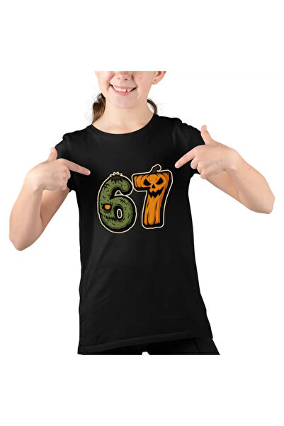 OEM Παιδικό Κορίτσι με κολοκύθα Halloween Six Seven 6 7 Horror T-shirt