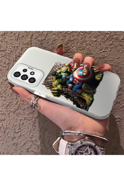 Hontinga حافظة صلبة رفيعة متوافقة مع كاميرا سامسونج جالاكسي A73 بنمط Hero