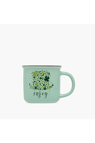 Lifestyle كوب من الخزف الصيني الجديد بنقشة البرسيم - 355 مل