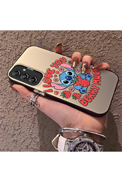 Hontinga حافظة صلبة رفيعة متوافقة مع كاميرا سامسونج جالاكسي A24، مزودة بنمط مخيط