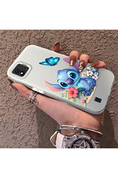 Hontinga حافظة صلبة رقيقة متوافقة مع كاميرا Realme C20/C20A مع نمط مخيط