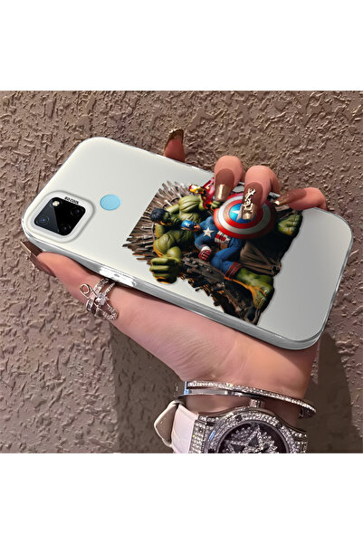 Hontinga حافظة صلبة رقيقة متوافقة مع كاميرا Realme C25Y/C21Y مع نمط Hero