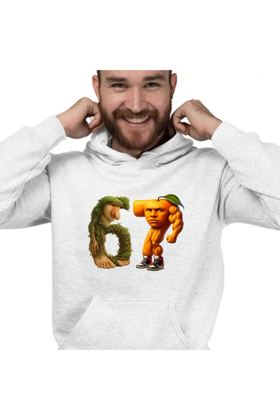 OEM Men's Hoodie Six Seven Brainrot Orange Italian Meme Fitness