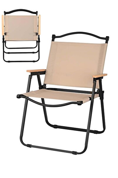 Taimi Lightweight Folding Portable Camping Chair for Picnics, Hiking, Beach, Garden - Beige\Black