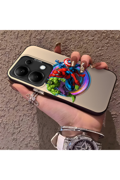 Hontinga حافظة صلبة رفيعة متوافقة مع كاميرا Poco M6 Pro 4G بنمط Hero