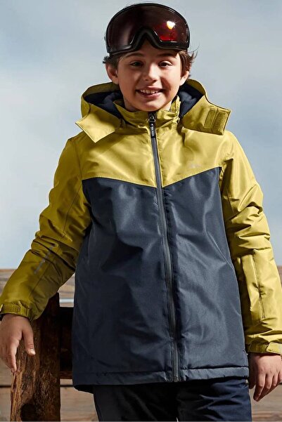 Tchibo جاكيت تزلج بغطاء رأس للأولاد، لون كحلي وزيتوني