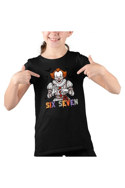 OEM Παιδικό Κοριτσίστικο T-shirt Six Seven Horror Pennywise 67 Halloween