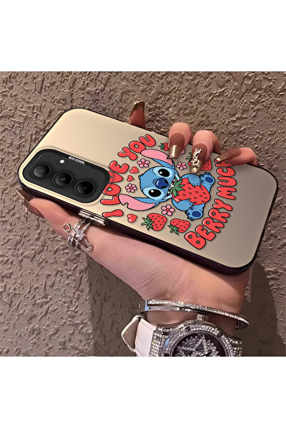 Hontinga حافظة صلبة رفيعة متوافقة مع كاميرا سامسونج جالاكسي A35 مع نمط مطرز