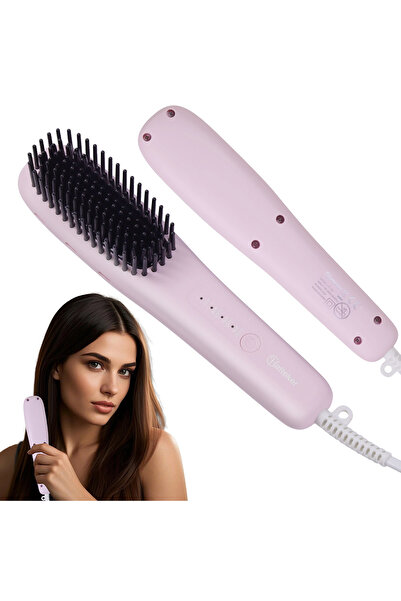 Hatteker New Design Portable Electric Straightener Comb Hair Straightener Bru...