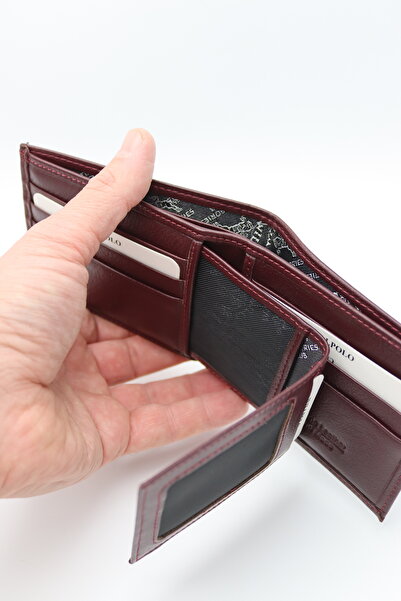 willpolo Genuine Leather Women's and Men's Burgundy Wallets and Card Holder V...