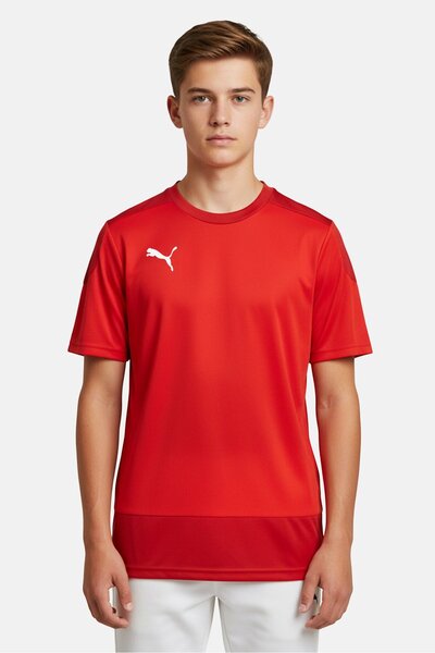 Puma Kids Boy Brand Logo Short Sleeve Golf Jersey, Red