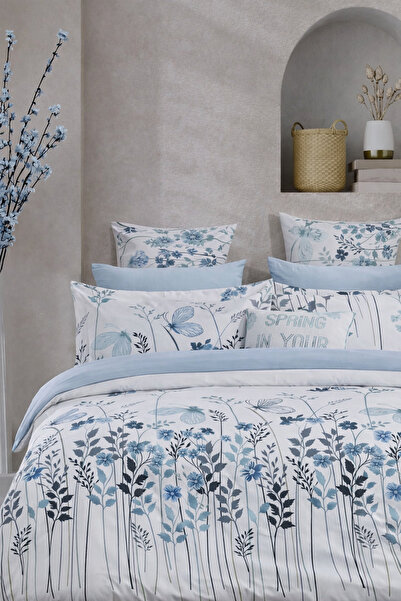 İQON Elastic Sheet Bedding Set Single Size Garden Turquoise