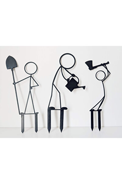 hediyesepetinde 🌿 3'lü Minimalist Saksı Süsü Seti - Eğlenceli Bitki ve Bahçe...