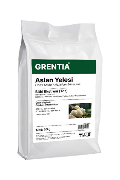 Grentia Lion’s Mane / Aslan Yelesi Mantarı Toz Ekstresi / Toz Ekstraktı 20 kg...