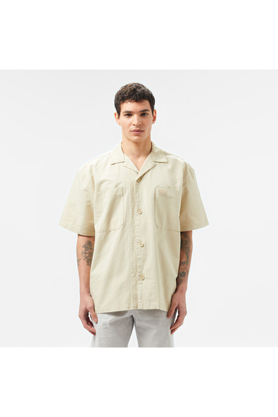 Lacoste Erkek Relaxed Fit Kısa Kollu Bej Gömlek