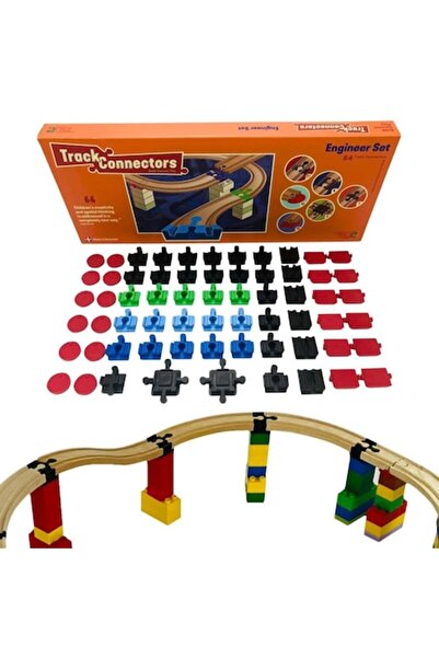 TOY2 Σετ Συνδετήρων Ράγας, 64 Τεμάχια, Συμβατό με DUPLO/BioBUDDi, Πολύχρωμο