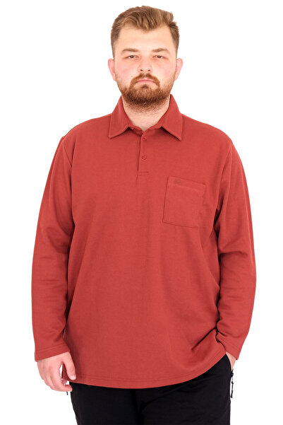 ModeXL Mode XL Large Size Tshirt Polo U.Sleeve Pocket 22446 Cinnamon